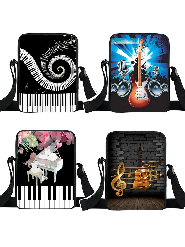 Nuty/gitara/fortepian torba dziewczyny płótno torby na ramię kobiety torebki torby Crossbody mały tornister Bookbag prezent — zdjęcie 2