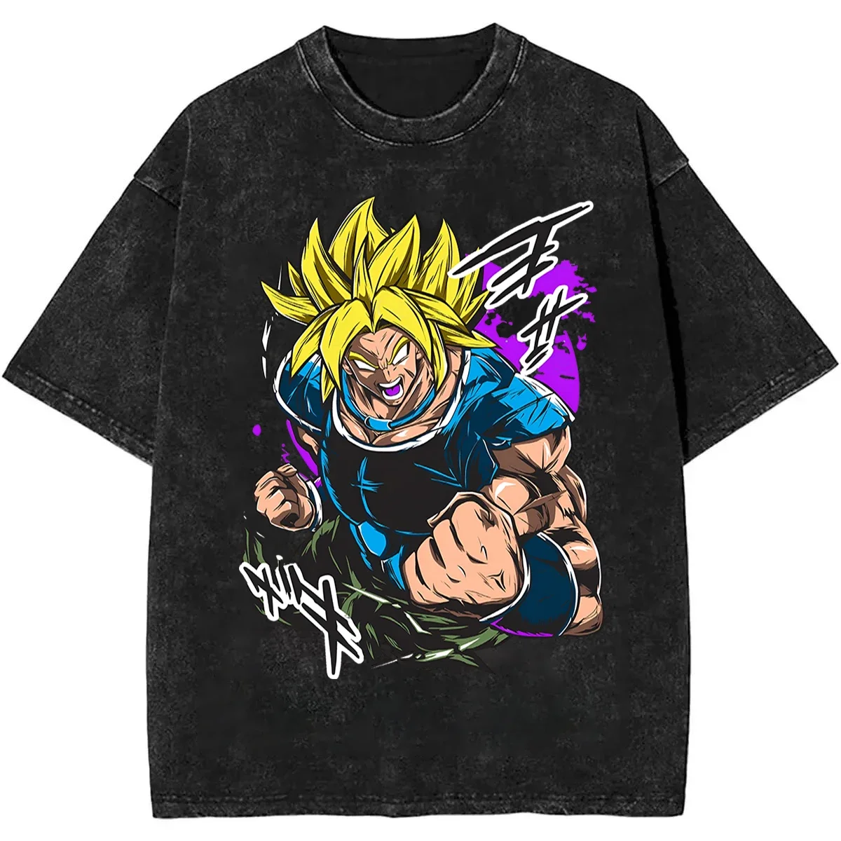 Camiseta con estampado de la portada de Dragon Ball de Anime, con la imagen de Goku y Bulma, para hombre y mujer, informal, de manga corta, de algodón, estilo vintage, holgada.