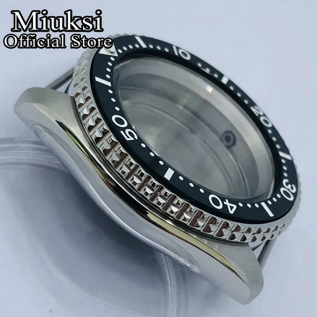 Miuksi 42mm silver sterile case sapphire glass ceramic bezel fit NH35 NH36 movement