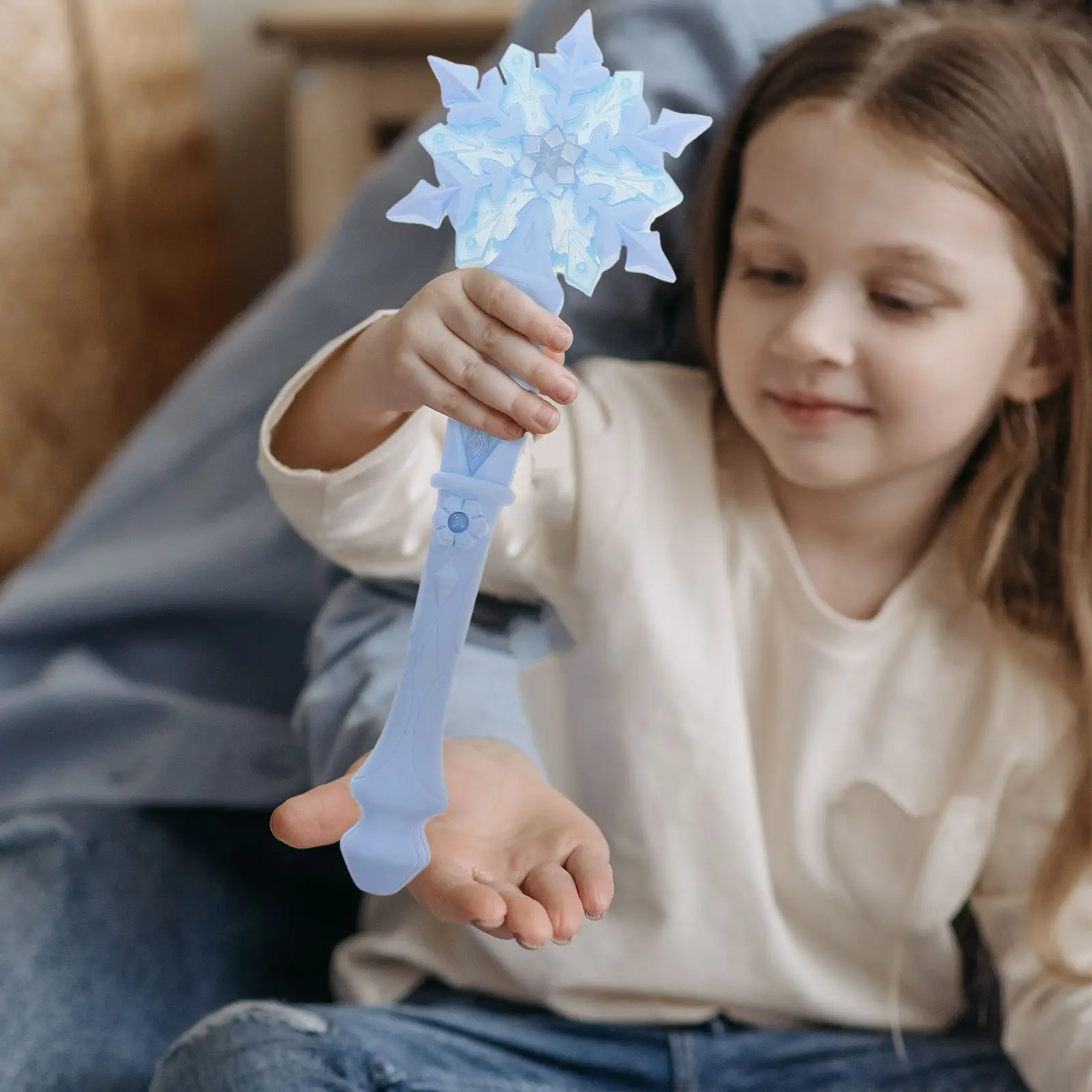 

2Pcs Glowing Fairy Wands Princess Snowflake Light Sticks Kids Girls Cosplay Fairy Wands prop Girl Christmas Birthday party Gifts