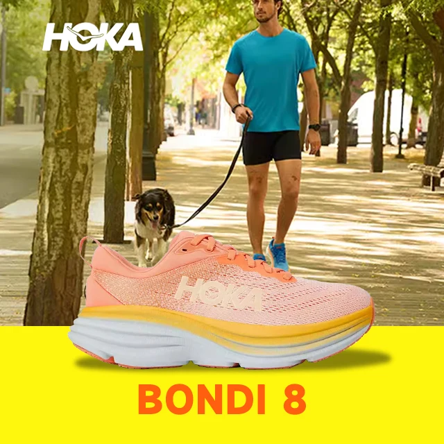 Hoka One One Bondi 8 Outdoor Sport Running Shoes Breathable Anti Slip Cushioning Road Runs Shoes Men Sport Shoes Sneaker Women