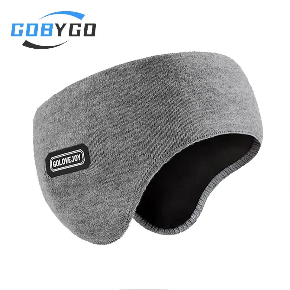 GOBYGO Sport Headband Ear Warmer Men Winter Cycling Workout Yoga Running Bicycle Windproof Double Layer Warm Earmuffs Headwear