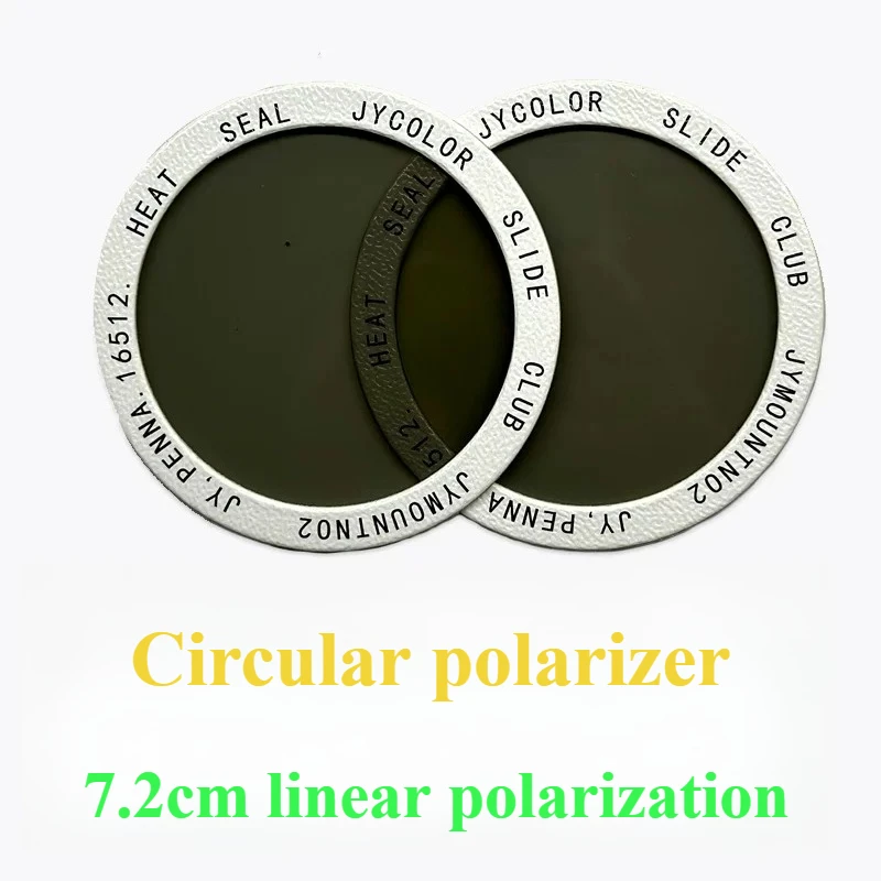 2PCS Circular Polarizer 72mm Diameter Filter Experiment Science Lesson Teaching Linear Polarizer Camera Microscope Polarizer