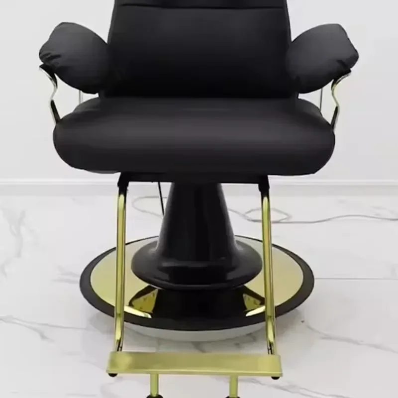 كرسي حلاق شخصي عصري محمول لصالون الحلاقة الذهبي كرسي حلاق بسيط للرجال أثاث كلاسيكي من Cadeira De Barbeiro #3