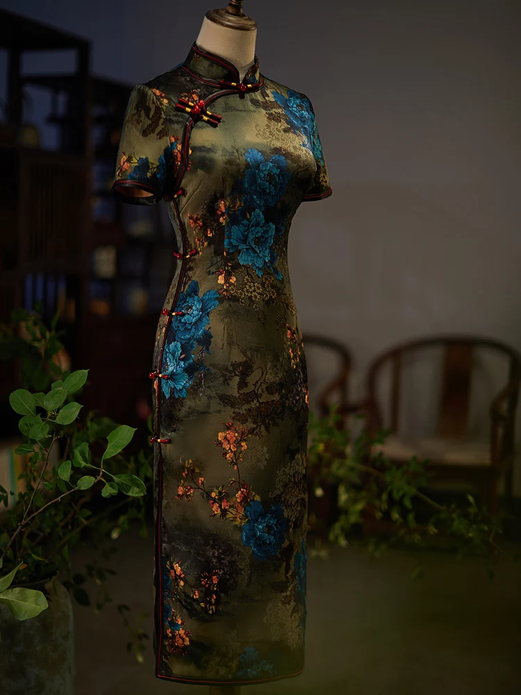 Old Shanghai Cheongsam New Improved Young High-End Temperament Summer plus Size Long High-Grade Ancient Style