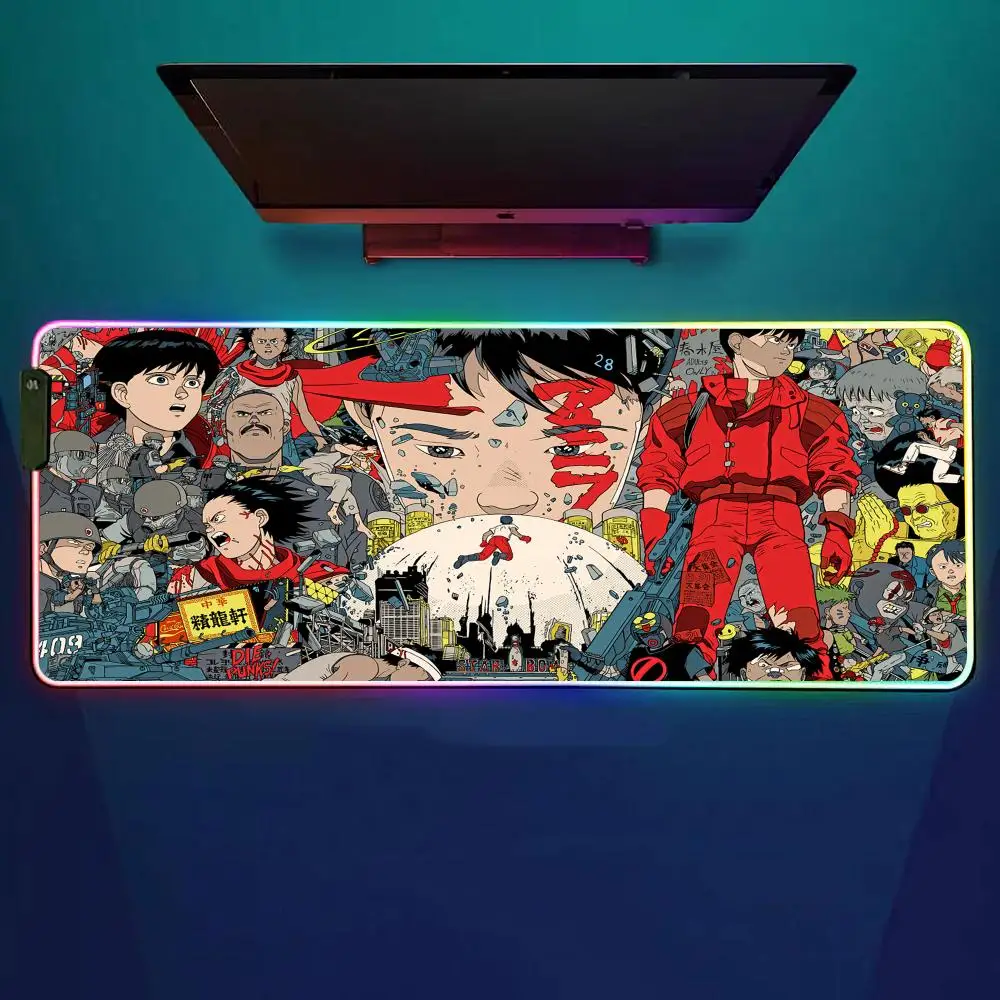 

Anime AKIRA Mouse Pad RGB Gaming Mouse Pad Desk Mat HD Gamer Large LED Light XXL MousePads
