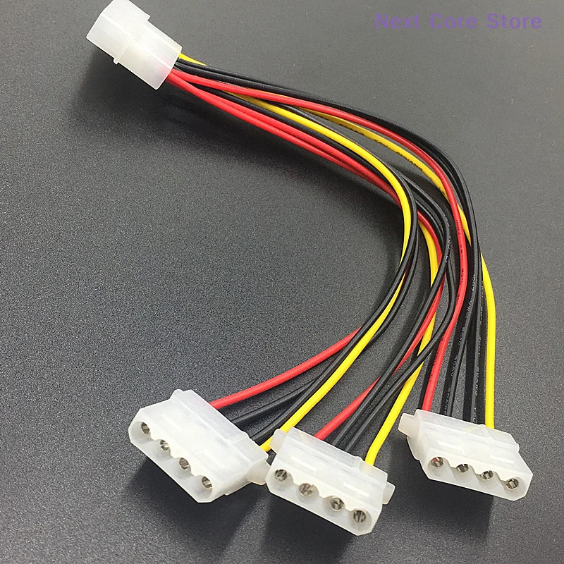 [NC]1Pc 4 Pin Molex Male To 3 Port Molex IDE Female Power Supply Splitter Adapter Cable 20CM IDE Power Cables[NC]