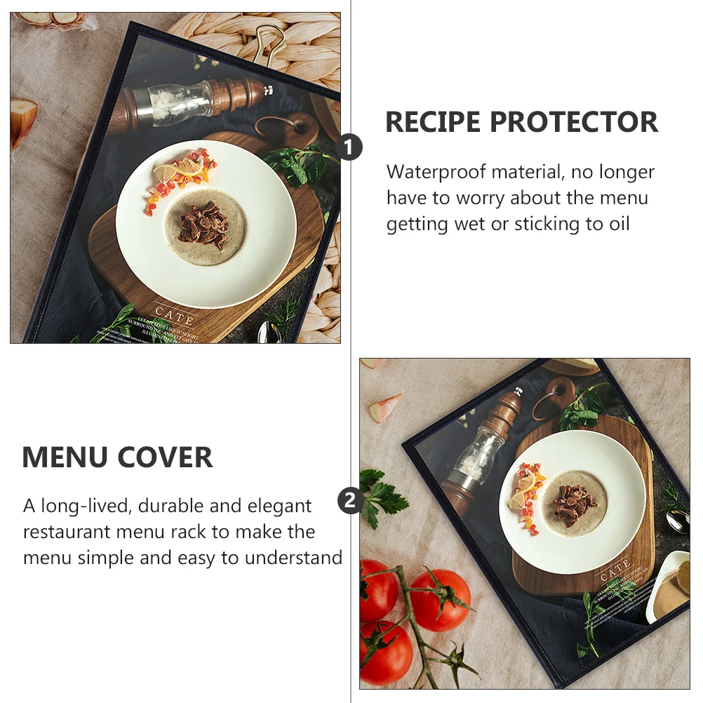 3pcs A4 Transparent Menu Holder PVC Recipe Cover Double Sided Restaurant Cafe Use Multi functional Menu for Chinese