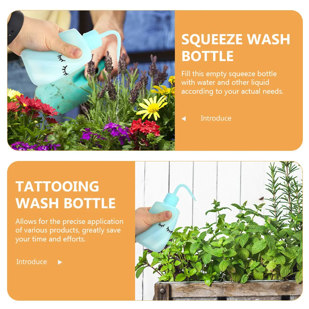 

4 pcs Plastic Squeeze Washing Bottle Graduated Scale For Succulent Watering Eyelash Rinsing Multi-Purpose Reusable Rinse Bottles