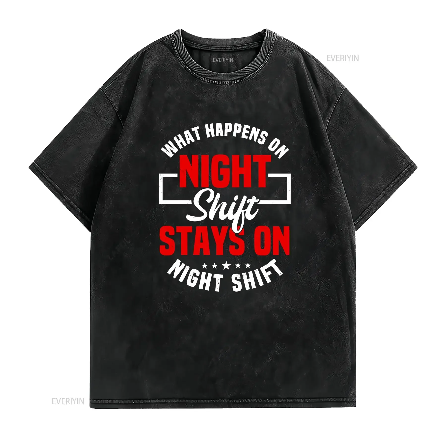 What Happens On Night ShifT T Shirt Funny Graveyard Worker Job Third Lobster Swing vintage Washed Casual fashion streetwear