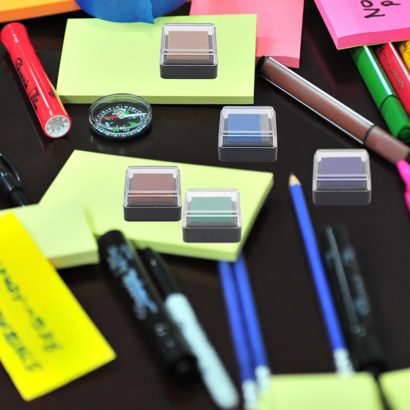 

5Pcs DIY Ink Pad Set for Kids Creative Handicrafts Metallochrome Stamp Pad Single Sided Printing Tool Fabric Wood Wall Painting