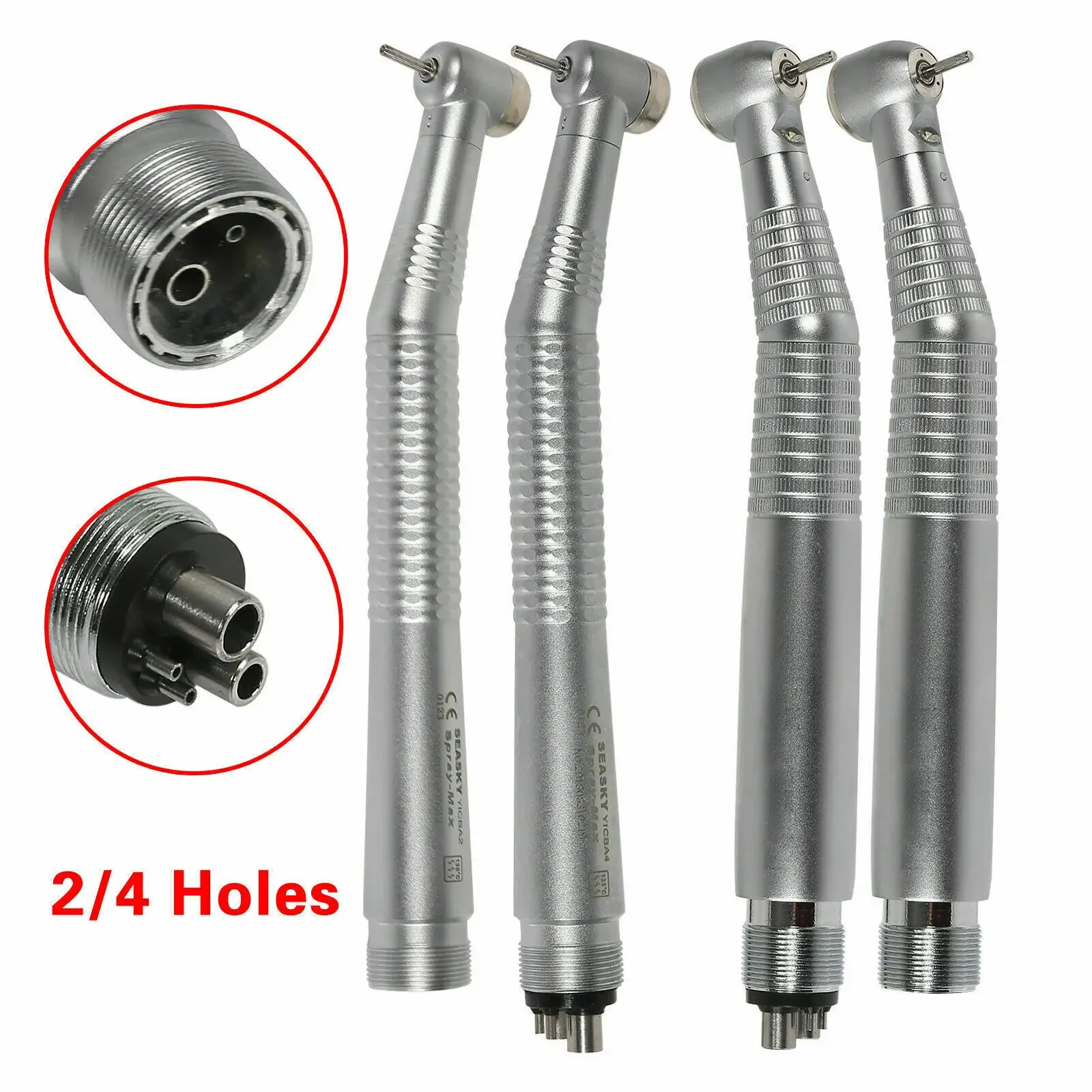 Nsk Style Dental High Speed Fiber Optic LED E-generator /No-LED Handpiece Standard Push Button Turbine 2/4 Hole