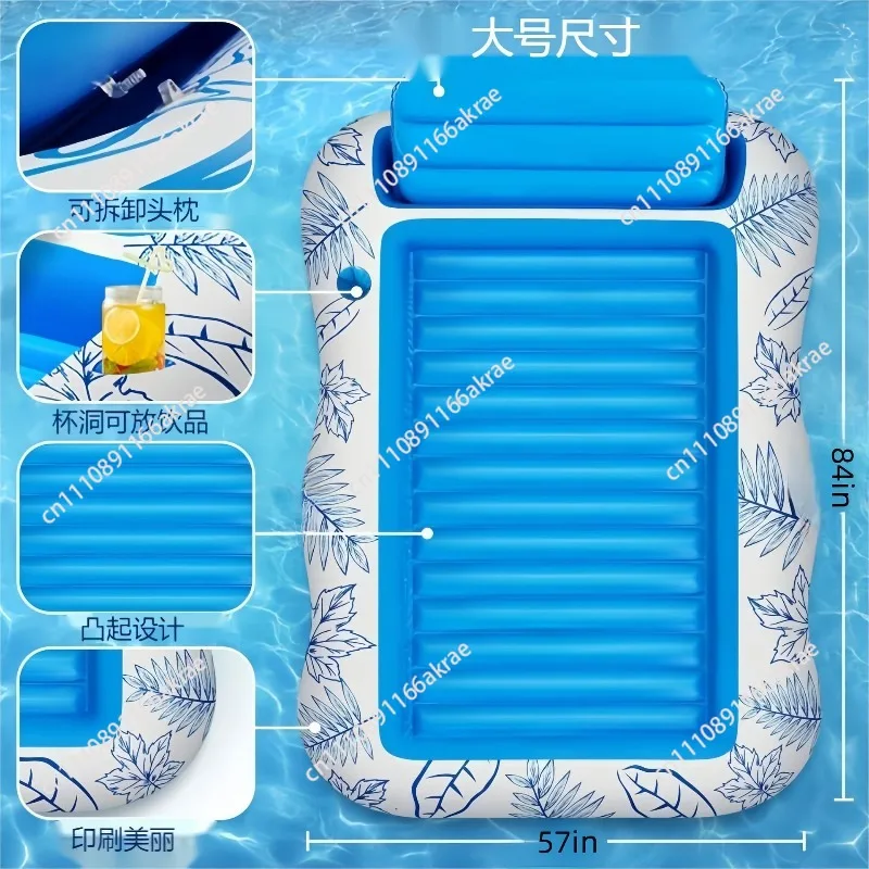 Multi Functional Inflatable Air Cushion Float, Swimming Pool Double Air Cushion Bed, Beach, Camping Air Cushion Bed S
