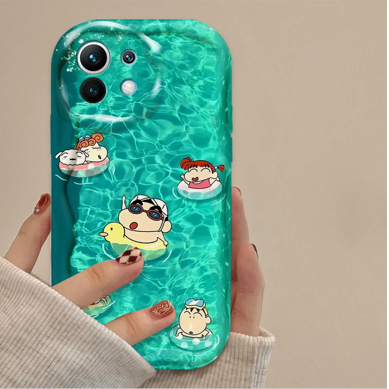 Swim C-Crayon S-ShinChan Case For Xiaomi Mi 12 13 11 Lite 5G 14 13T 14T Pro Poco X7 X6 X5 X3 F7 Ultra F6 F5 NFC F3 M7 M6 Pro 4G view 3