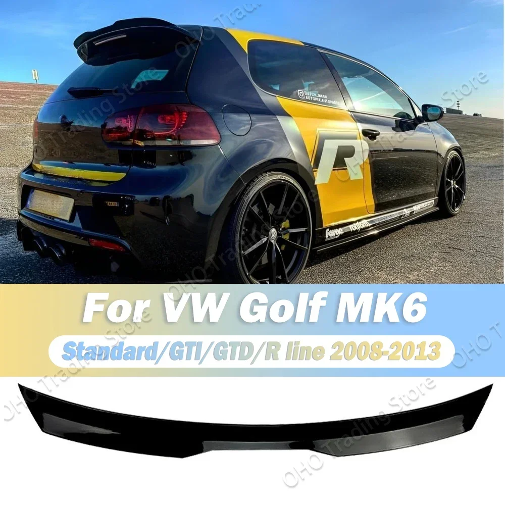 

For VW Golf 6 Standard MK6 GTI GTD GTE R R20 TSI TDI 2008-2013 Body Kits Car Rear Trunk Spoiler Tail Wing ABS Tail Trunk