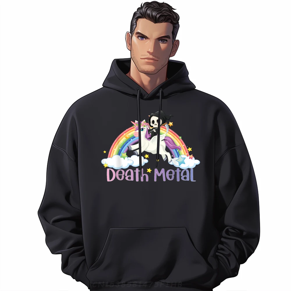 

Loose Grim Reaper Rainbow Colorful Stars Unicorn Printed Long Sleeve Sweatshirt Funny O-Neck Hoodies Female Hoodies