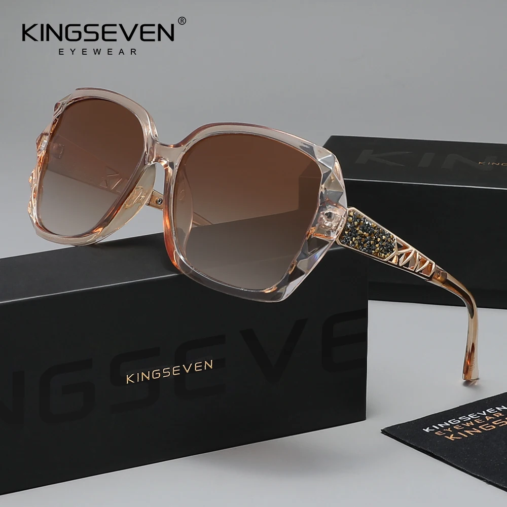 

KINGSEVEN Trendy Women Sunglasses Fashion Glasses Driving Outdoor Eye Protect Polarized UV400 Ladies Square Large Eyewear Frames