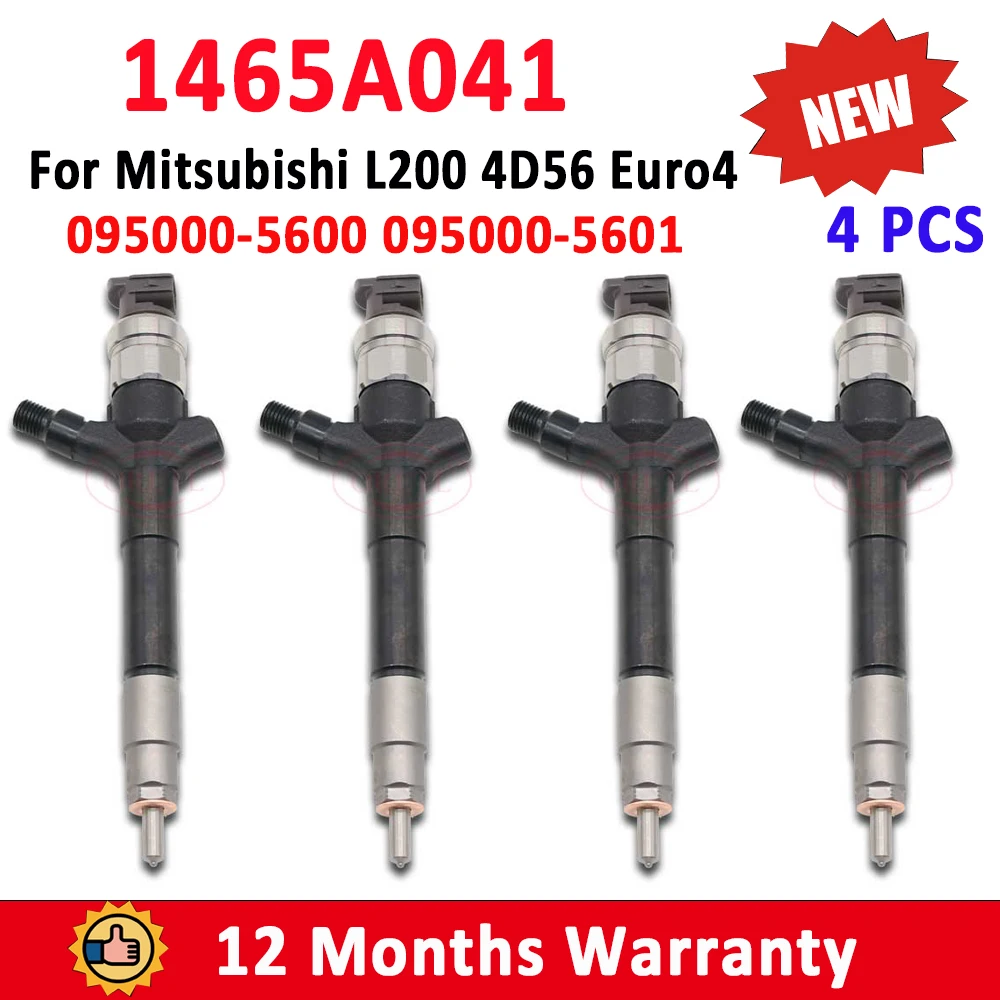 4 PIECES Diesel Injector 1465A041 Nozzle 095000-5600 0950005600 Common Rail Injection 095000-5601 for Mitsubishi L200 4D56 ORLTL