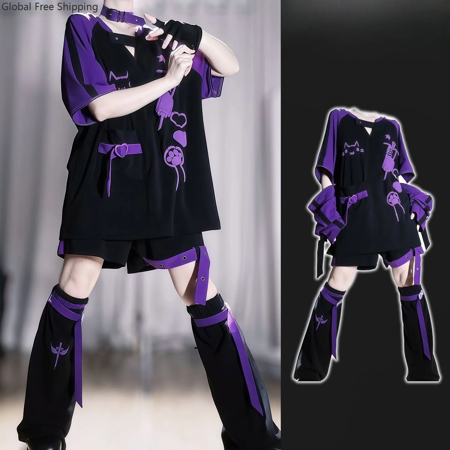 고딕 캐주얼 의류 테마 파티 의상 일본식 멋진 Y2k  - Anime Cosplay Japanese Girl 리뷰 및 가격
