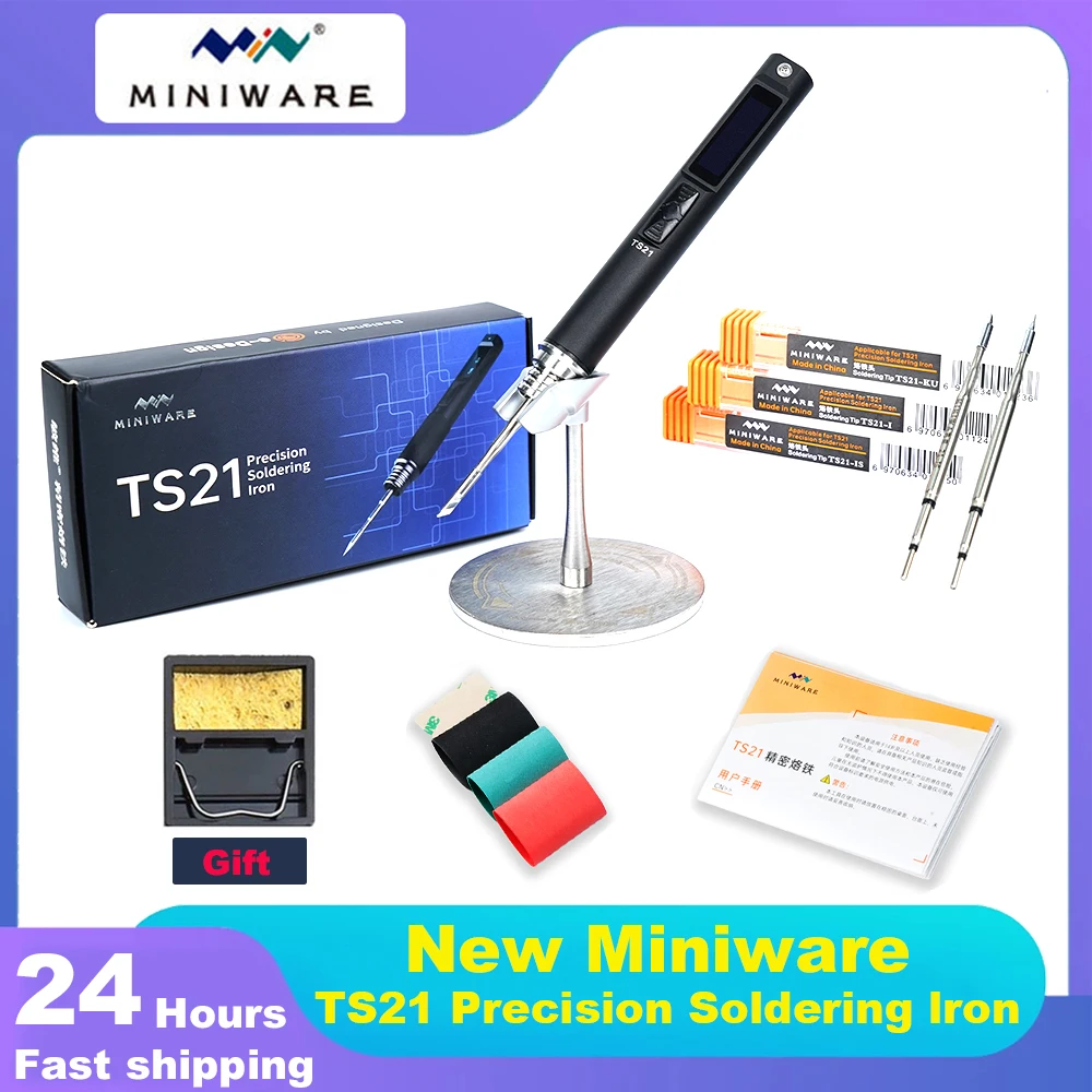 2025 New MINIWARE TS21 Precision Soldering Iron Digital Display 100W Max High Power Welding Pen Household Welding Repair Kits