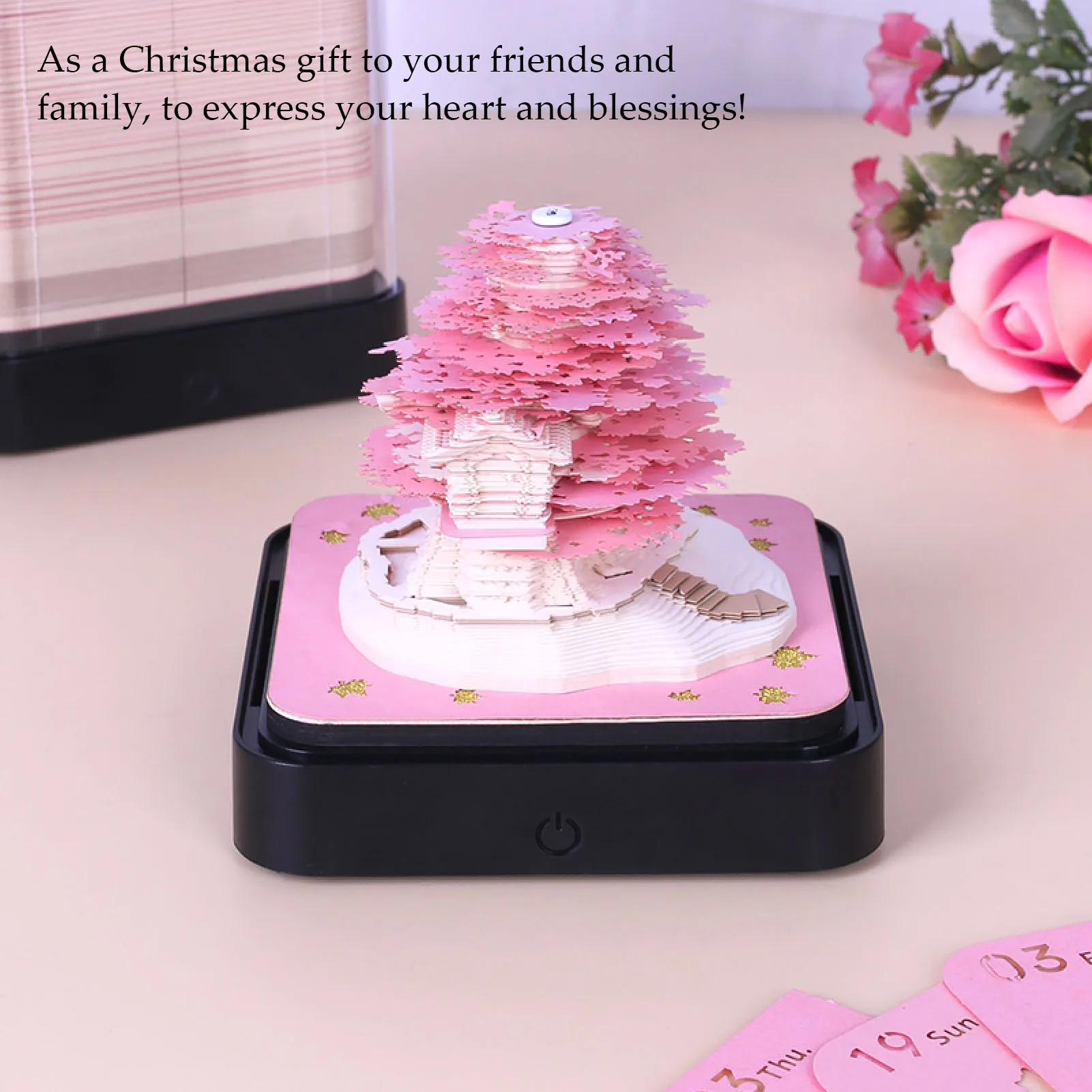 3D Paper Art Calendar Multifunctional Lifelike Decoration 2024 Calendar Memo Pad For Home Desk Office