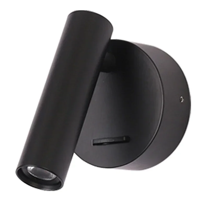 2025 Nordic Modern Wall Light Backlight Rotation Adjustable Wall Lamp for Hotel Bedroom Bedside Study Reading Lamp with Switch