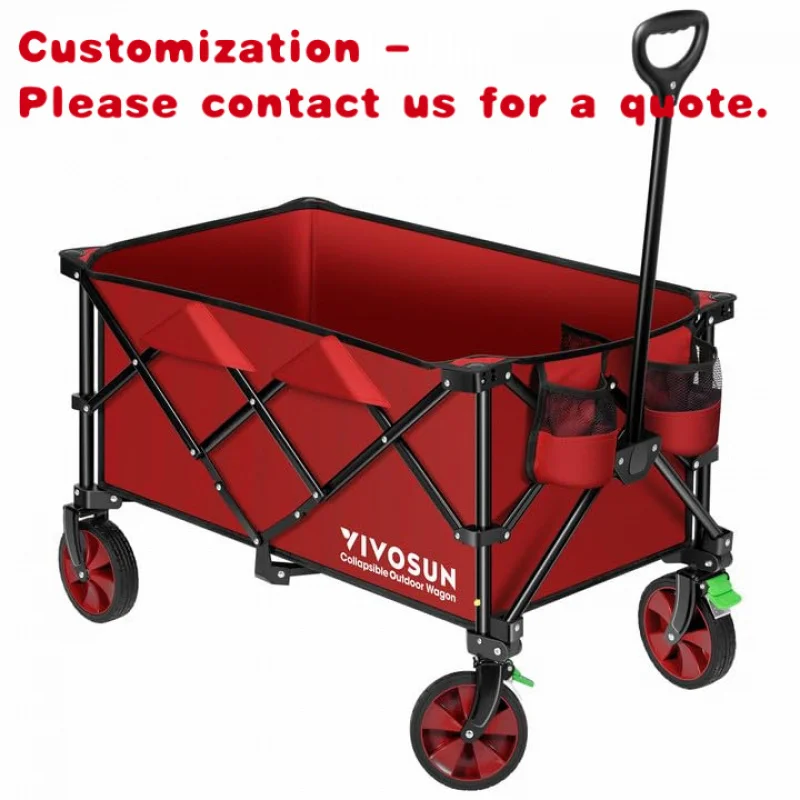 custom.Large Capacity Stainless Steel Shopping Cart Portable Rear Door Open Camp Cart Foldable Stall Trolley Outdoor Industr