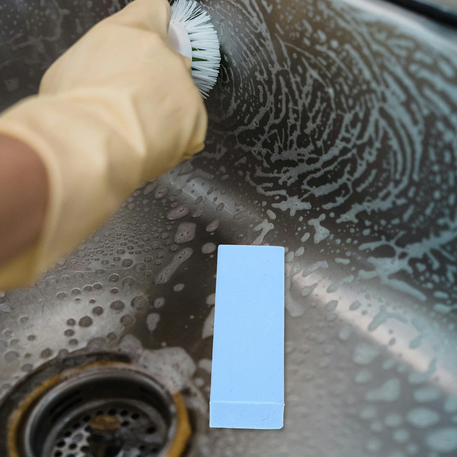 Rubber Abrasive Stone Gummy Cleaning Block for Kitchen Sink Bathtub Stove Grease and Residue Removal Blue Hard Water Ring