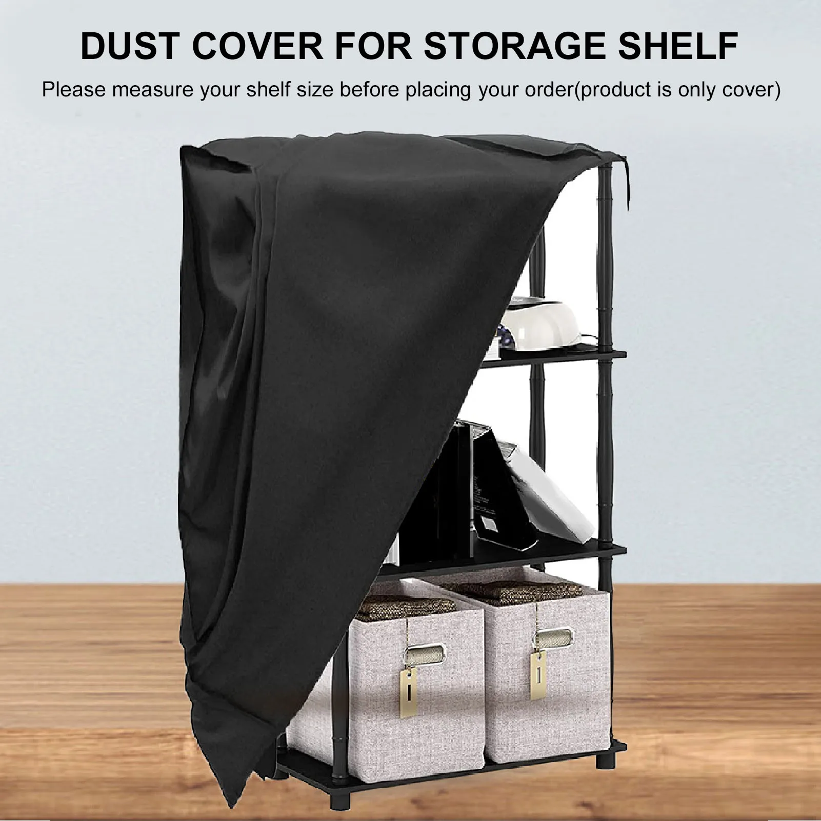 Dustproof Storage Wire Rack Cover Waterproof Shelf Cover Outdoor Shelving Unit Dustproof Storage Wire Rack with Zip