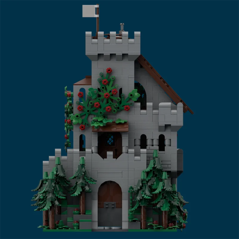Moc قوالب بناء وحدات قلعة القرون الوسطى إبقاء في الغابات نموذج التكنولوجيا كتل عيد الميلاد لتقوم بها بنفسك لعبة هدايا البناء