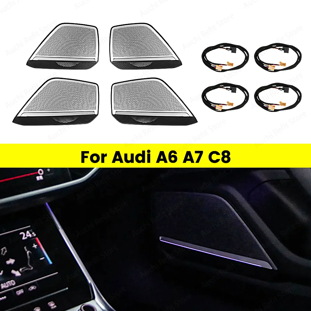 

Original 30 Colours Car LED Speaker Cover Door Audio Decorative Lamp Ambient Light For Audi A6 A7 C8 Door Car Horn Trim Panel