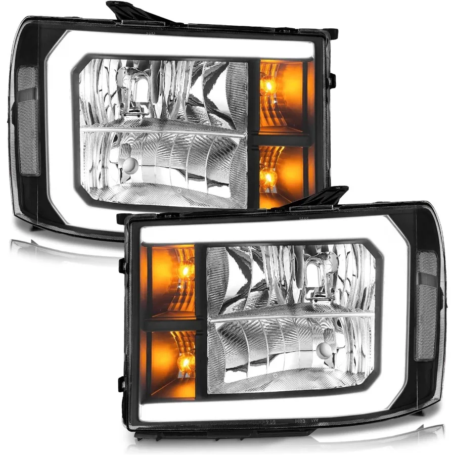 

Замена фар DRL в сборе для GMC Sierra 1500 20072013 годов с черным корпусом и прозрачным отражателем, совместимым с 2007 20