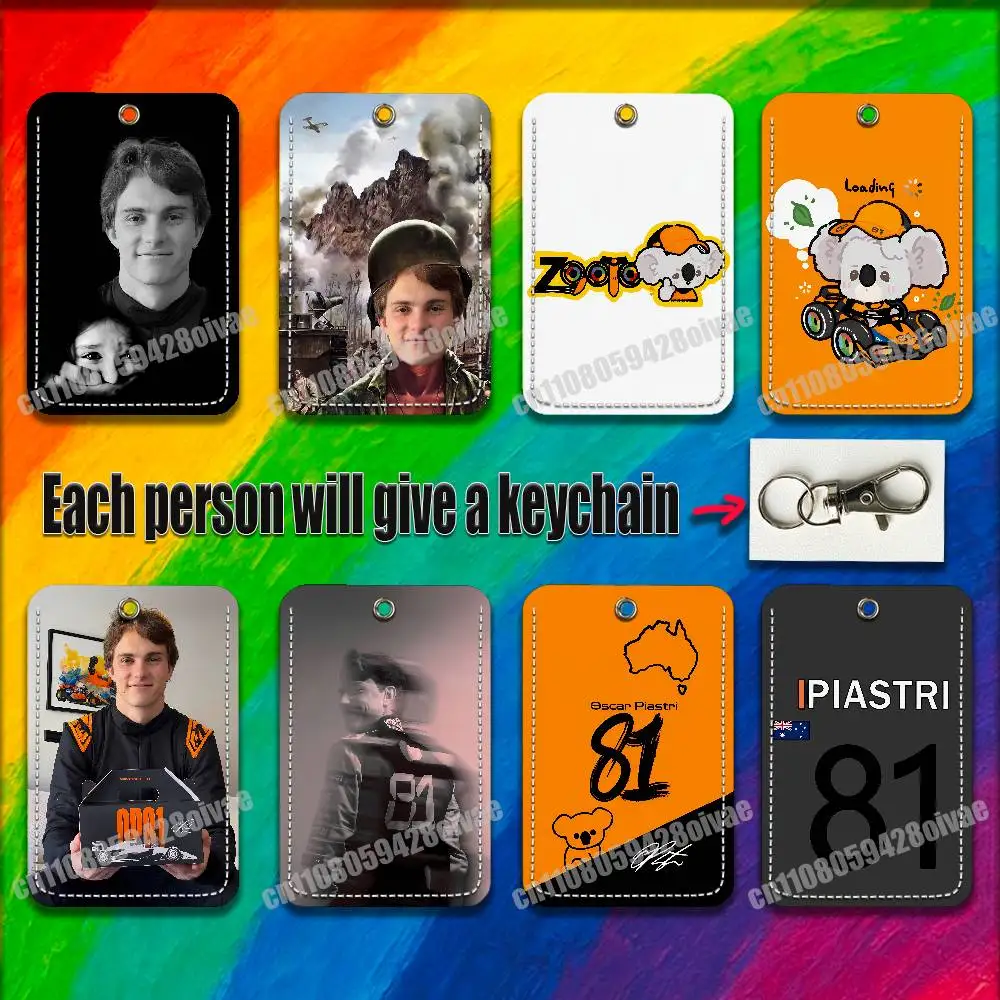 

O-Oscar P-Piastri Koala Bear For ID Clips Credit Bank Work Card Holder Case Badge Bag Ornament Key Keychain