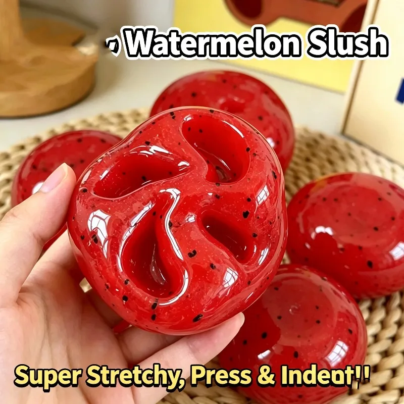 1/2PCS Squishy Handmade Watermelon Slush Toy Soft, Slow-Rebound Stress Relief Squeezy Toy Realistic Fruit Model Adult Gift
