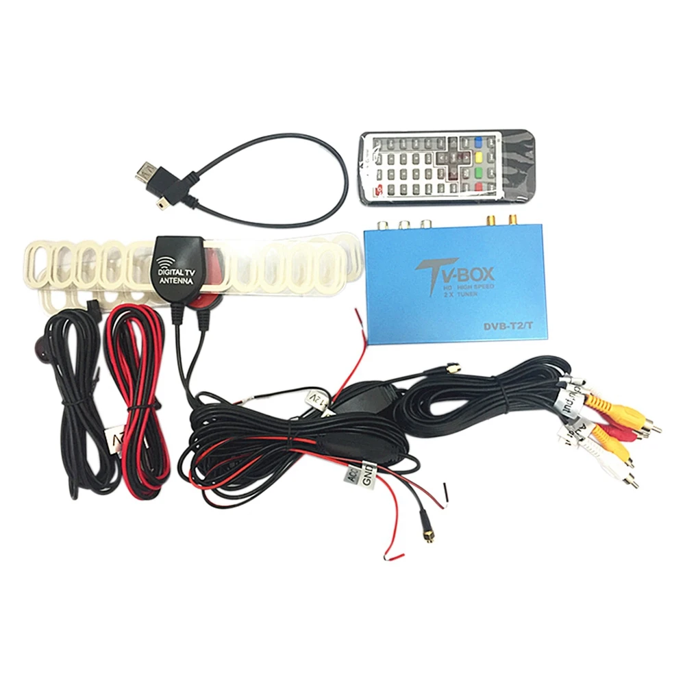 

160Km/H Twin Tuners H.265 DVB T2/T Digital Car TV Tuner Box TV HD 1080P Double Antenna Receiver for Germany