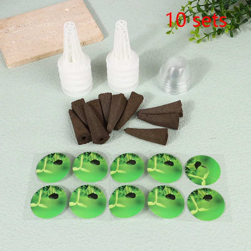 40Pcs Hydroponic Garden Accessories Pod Kit Including Grow Baskets Transparent Insulation Lids Plant Grow Sponges Labels