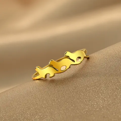 Chandler Stainless Steel Otter Ring Pet Jewelry Simple Jewelry Birthday Party Gifts for Men and Women