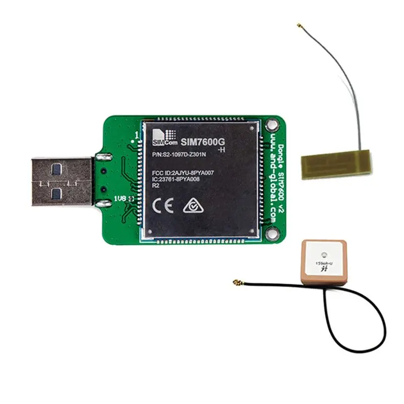 

USB-модем AS60-SIMCOM SIM7600G H с антенной, модуль HSPA+ GSM GPRS EDGE UMTS LTE 4G Cat4 для серий SIM7600, SIM7500, SIM7600X-H
