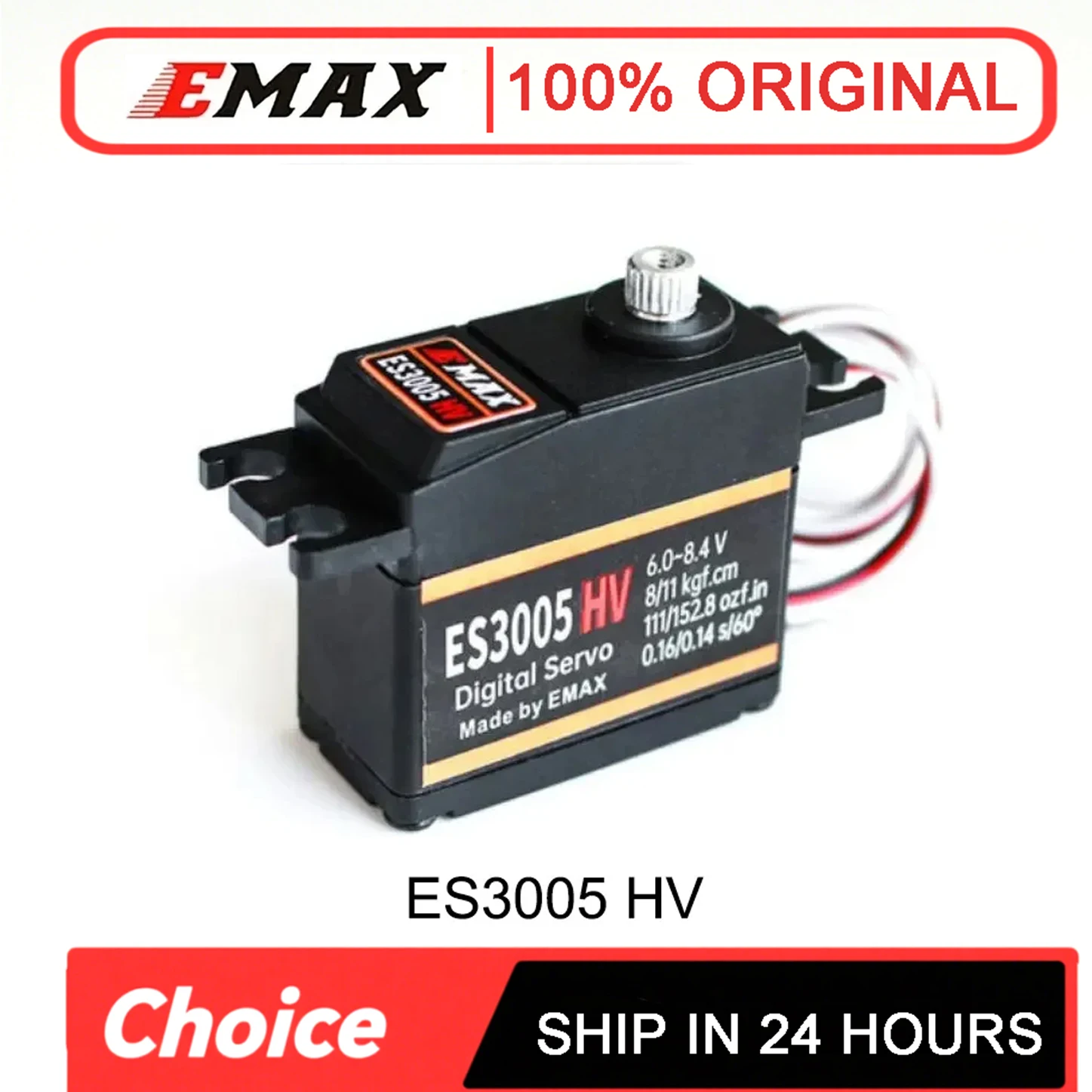 EMAX High Voltage ES3005HV Digital Servo Durable Metal Gear Multi-purpose Mod for RC Plane FPV Drone Racing Vehicle Models