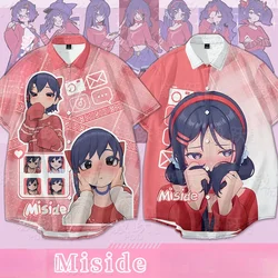 MiSide Mita Costume Cosplay Shirt Short Sleeves Blouses Japanese Style Cute Tops Women Summer Clothes Girls Role Play Outfit