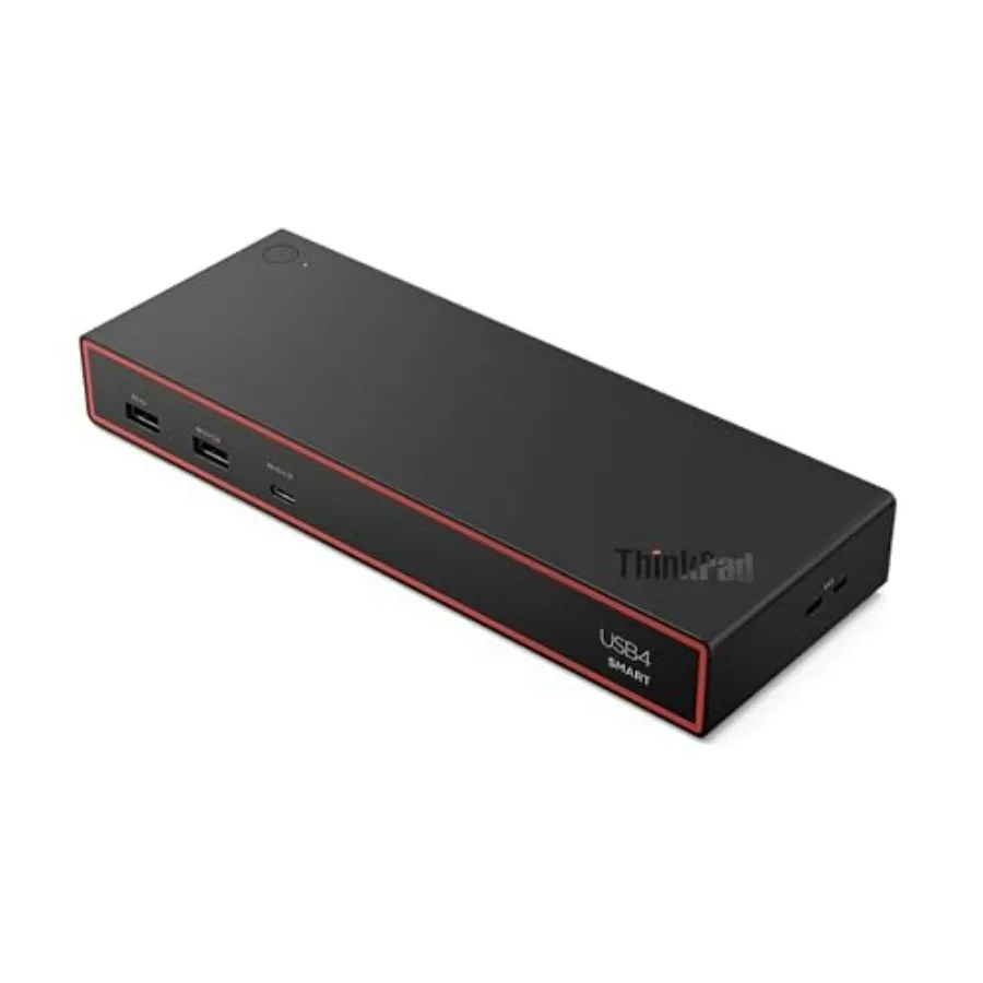 

ThinkPad USB 4 Smart Dock 5500 w/ 135W Adapter for office use, aluminum alloy, Eclipse Black, supports up to 4 displays and 100