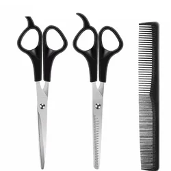 3PCS Hairdressing Scissors Kit - 6 Inch Barber Shears for Cutting & Thinning Hair, Salon Grade Hairdressing Tools with Comb