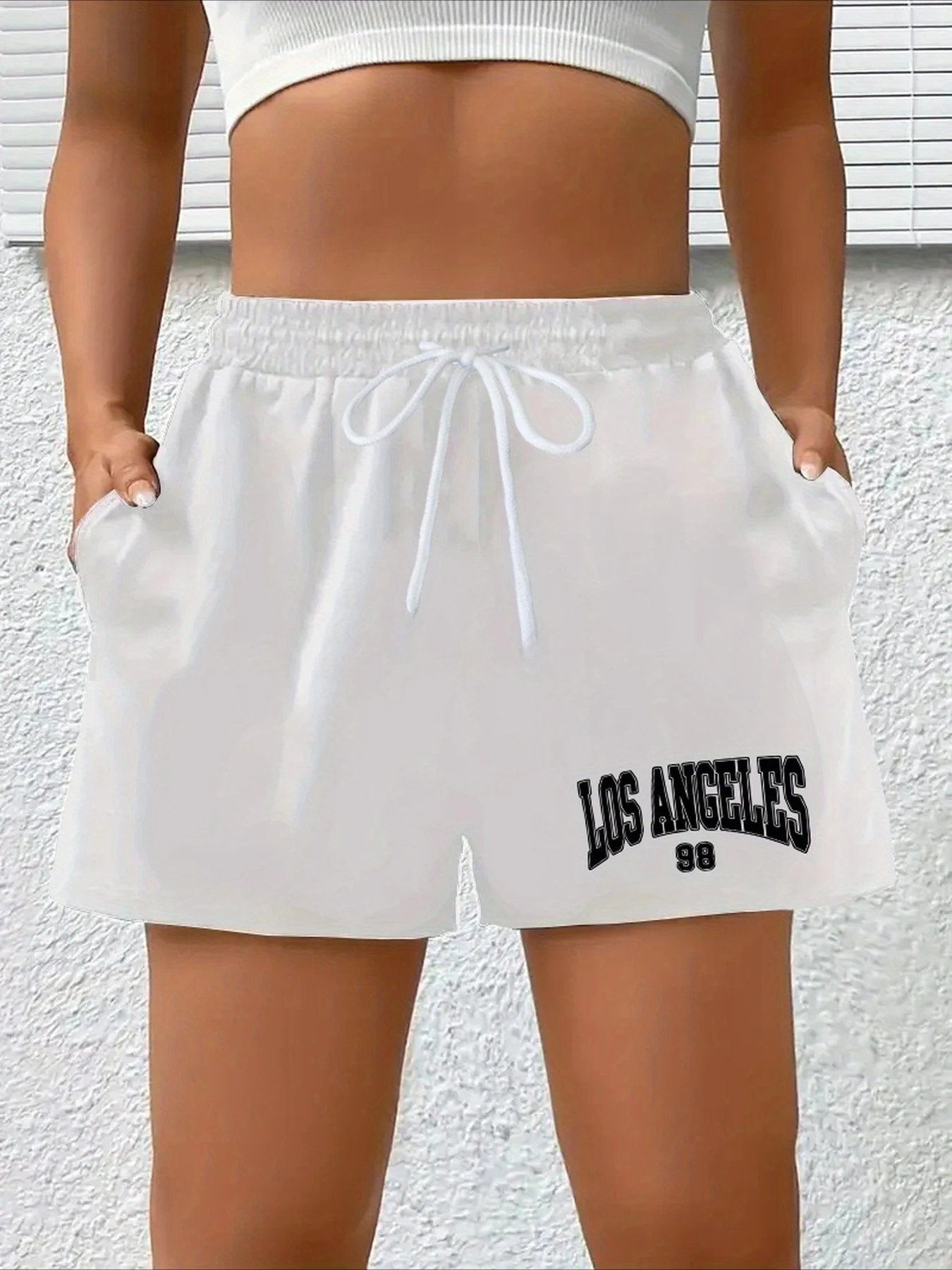 Pantalones cortos informales para mujer Los Ángeles 89 pantalones cortos deportivos estampados para mujer pantalones cortos sueltos informales de secado rápido y transpirable