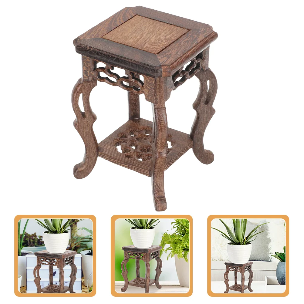 Wood Potted Plant Stand Vase Stool Vintage Plant Pot Riser Aquarium Table Oriental Furniture Holder Chinese Flower Pot