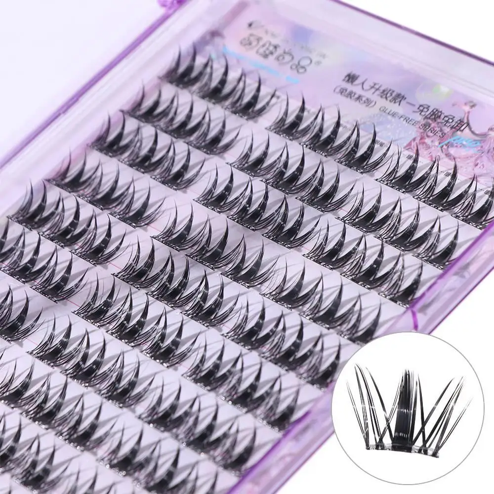 甘い自己粘着性つけまつげコミックアイカールクラスターつけまつげソフト長持ち接着剤不使用つけまつげパーティー