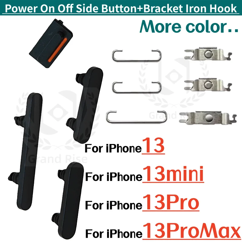 

Power on/OFF Button Key Power+Volume+Mute Button+Bracket Iron Hook For iPhone 13 13Mini 13Pro 13ProMax