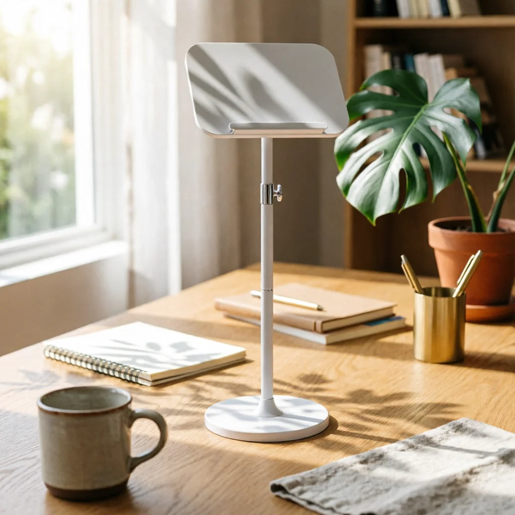 support-de-musique-et-de-livres-telescopique-sur-pied-avec-base-support-de-livres-au-sol-mains-libres-durable-pour-lecteurs-usage-domestique-et-etudes