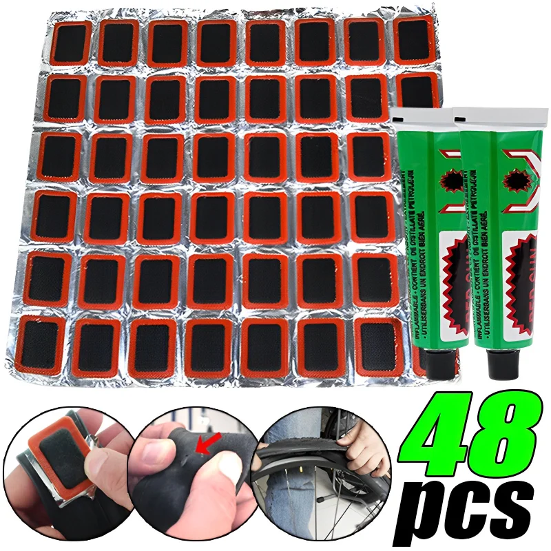 

48Pcs 25mm 35mm Motorcycle Tire Patch Bicycle Motorcycles Tyre Inner Tube Puncture Repair Rubber Patch Piece Tools