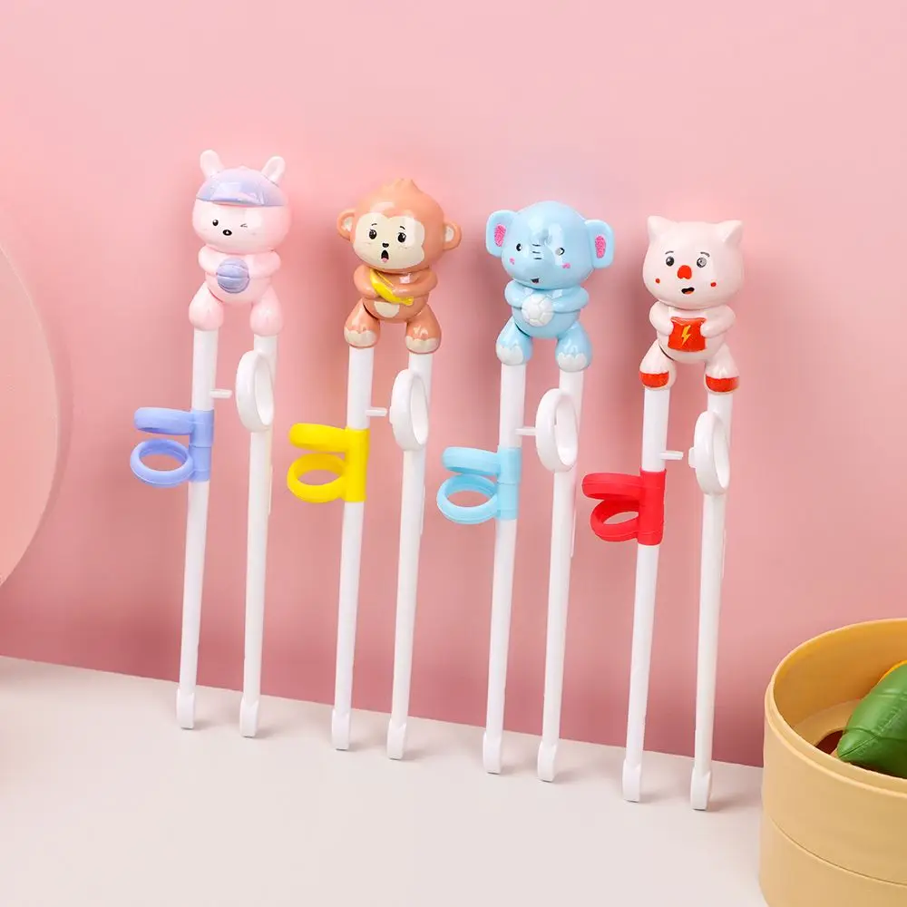 1 Pair Baby Learning Training Chopsticks Cartoon Animal Beginner Chopstick Tableware Kids Eating Training Helper Baby Tools