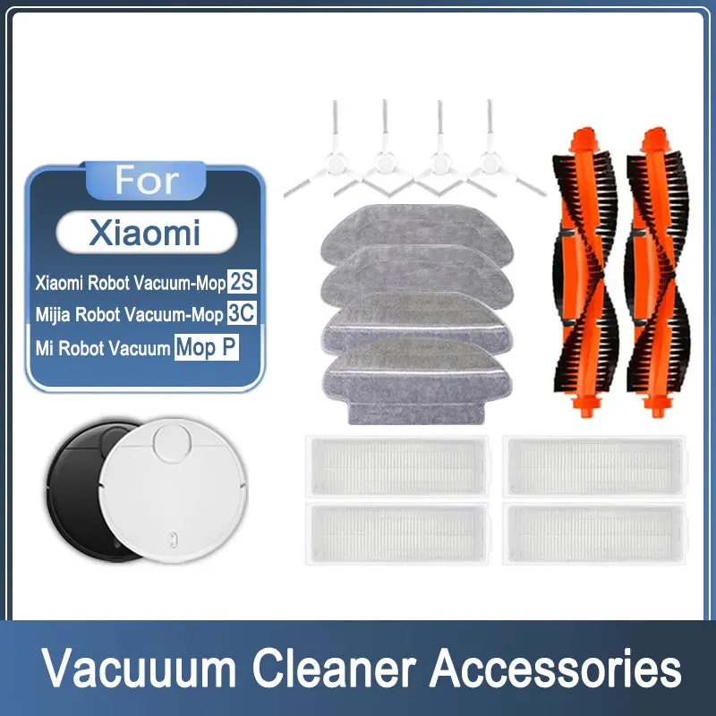 Brushes Filter For Xiaomi Mijia Robot Vacuum Mop 2S 3C Mi Robot Vacuum Mop P Accessories Mop Cloths XMSTJQR2S STYJ02YM Parts